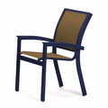 Stacking Patio Dining Armchair Textured Graphite Pecan U294