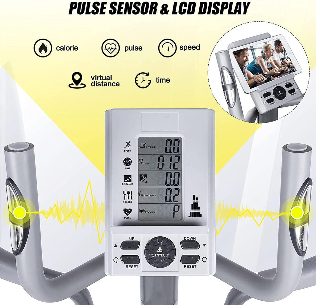 Adjustable Magnetic Elliptical Cross Trainer with LCD Monitor Z8036