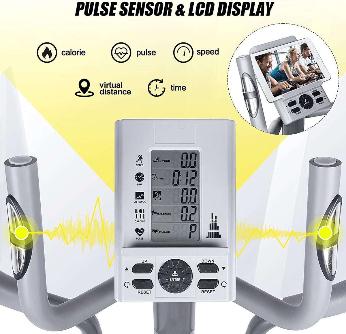 Adjustable Magnetic Elliptical Cross Trainer with LCD Monitor Z8036