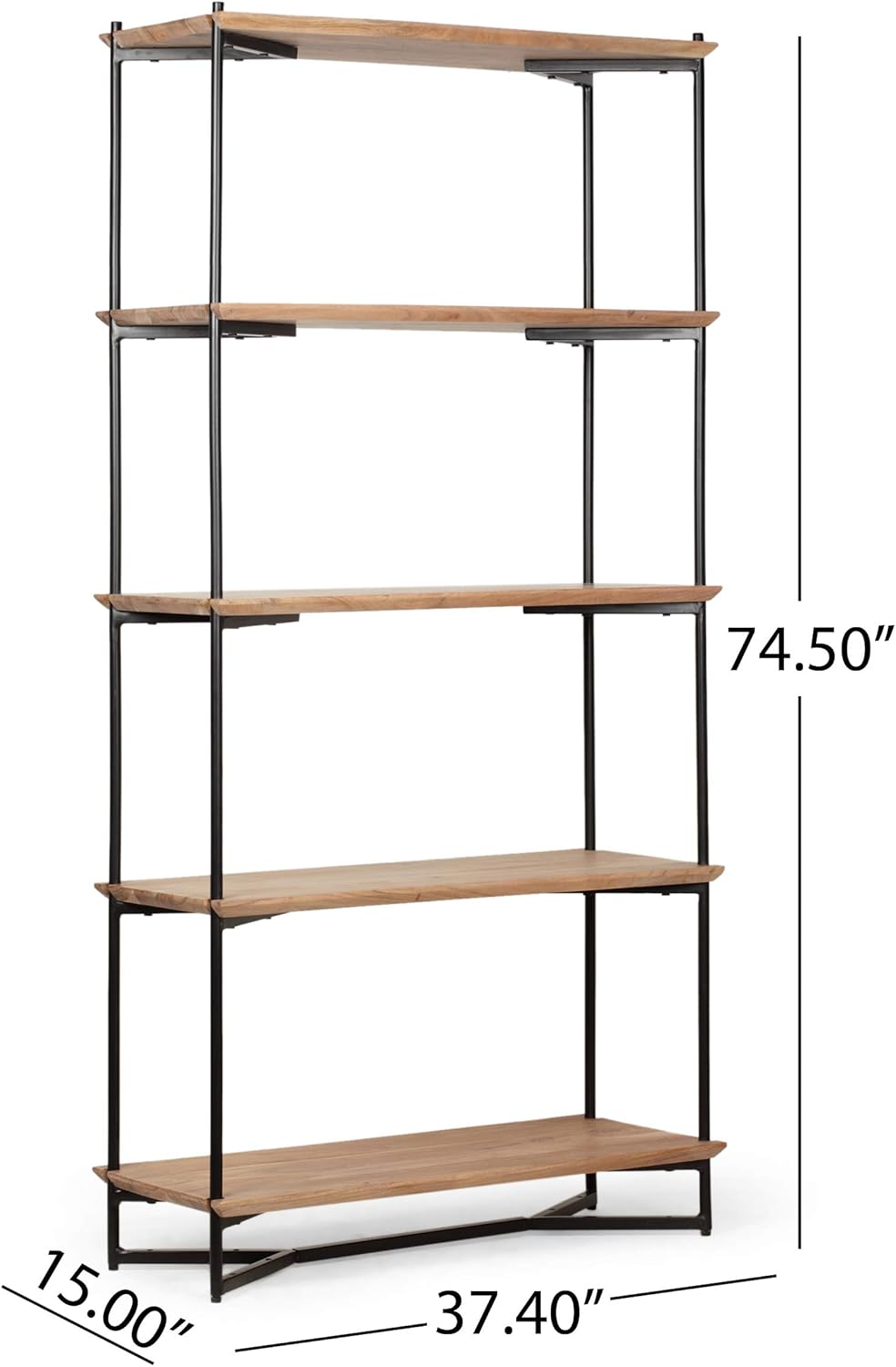 5 Shelf Acacia Wood Etagere Bookcase X811173