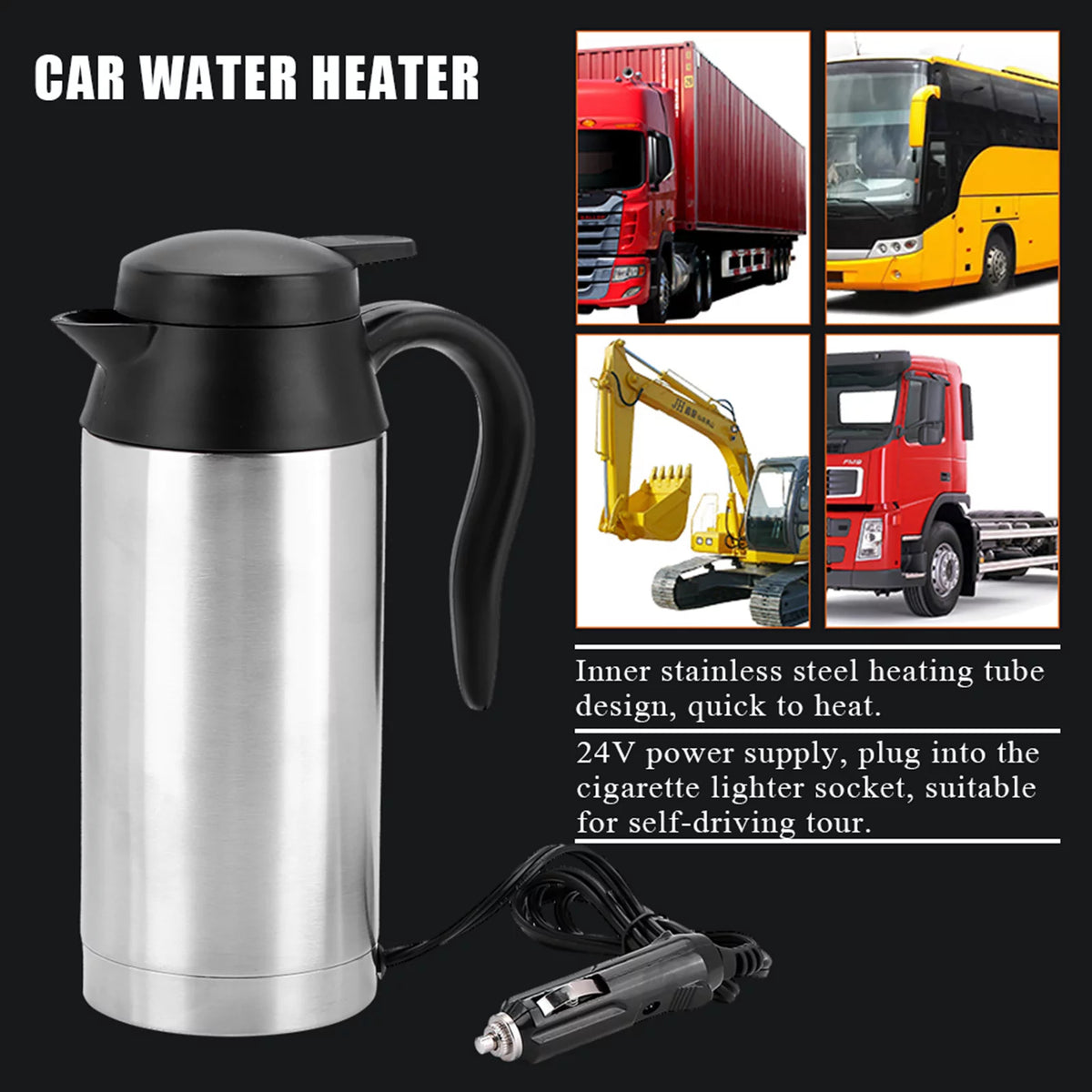 750ml 24V Portable Car Water Heater Bottle R751