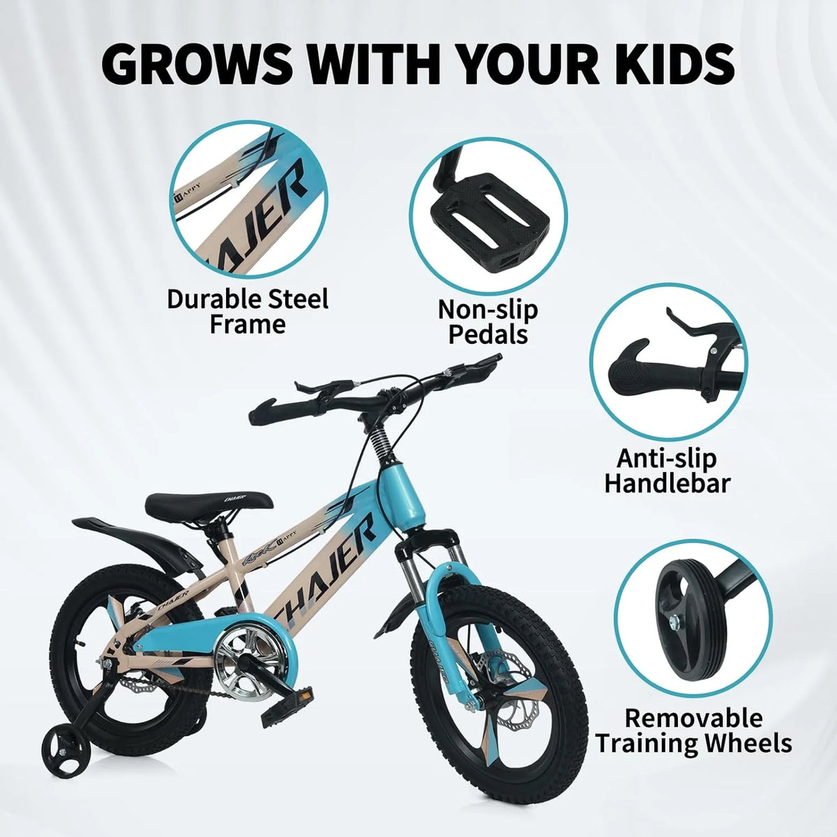 20 Kids Bike with Training Wheels, Handbrake, Kickstand U187961