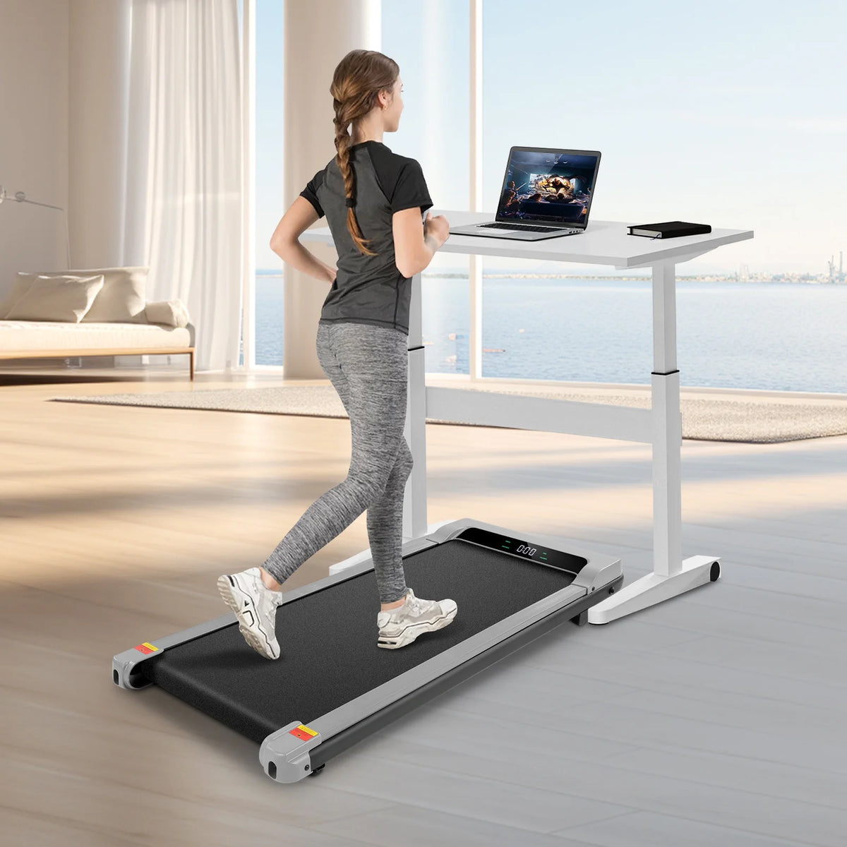 2.5HP Under Desk Treadmill with LED Display Wireless Remote Control L327