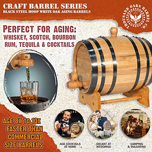 2 Liter Oak Aging Barrel with Wood Stand Z196099