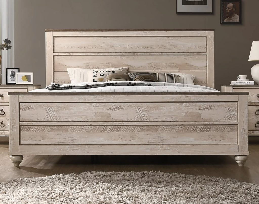 White Wash 4-Piece King Size Bedroom Set G59966