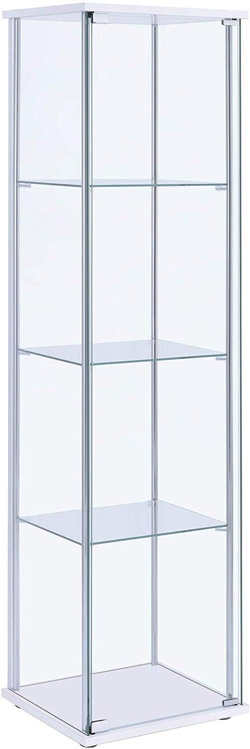 White 4-Shelf Curio Cabinet A346736