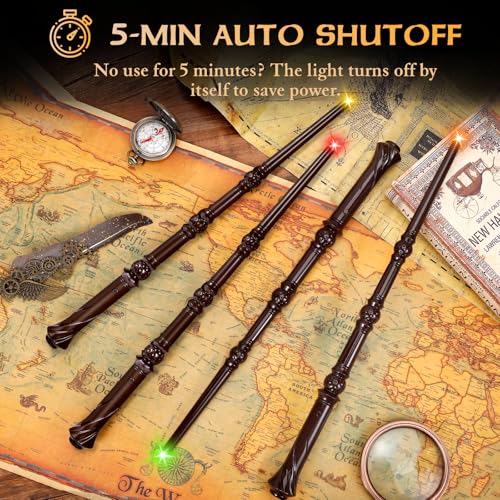 Light Up Magic Wand with Sounds & 4 Color Lights 4PCS W51391