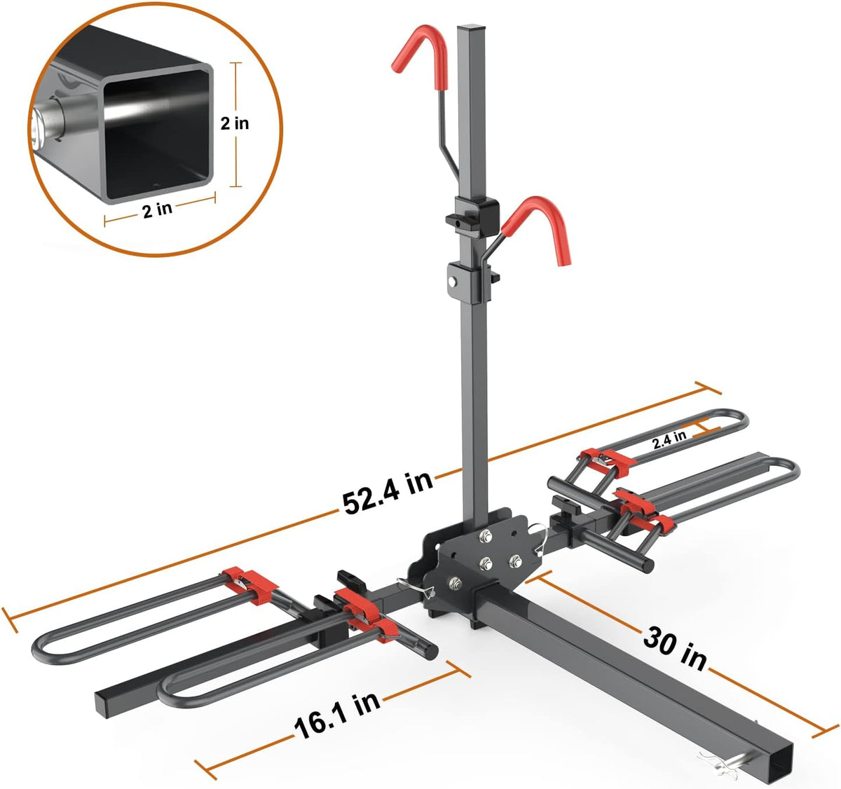 Hitch Mounted Foldable 2-Bike Rack P63594