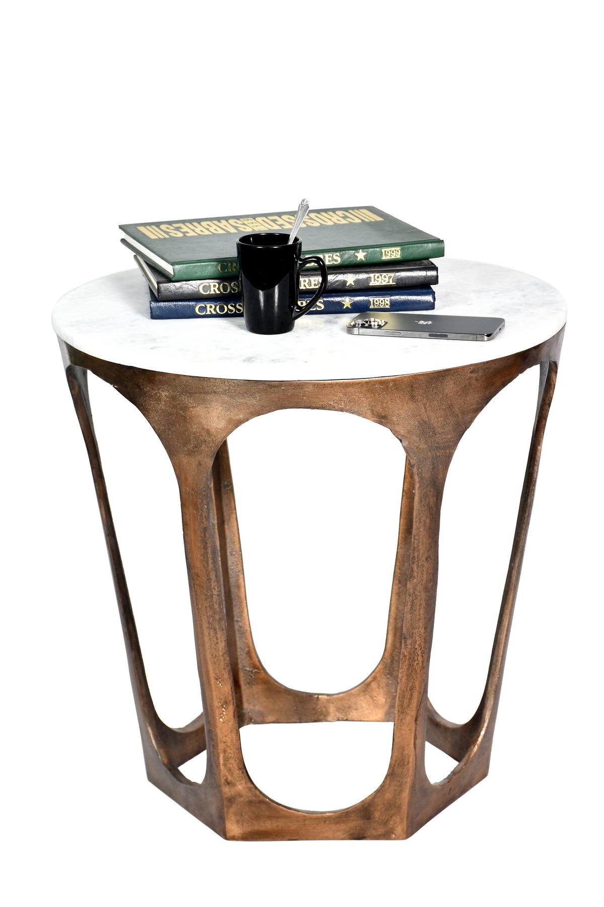 Side Table Antique Brass Marble G2427
