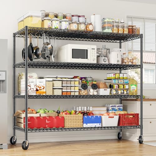 75.6" H Adjustable Metal Wire Shelving Unit with Wheels C992