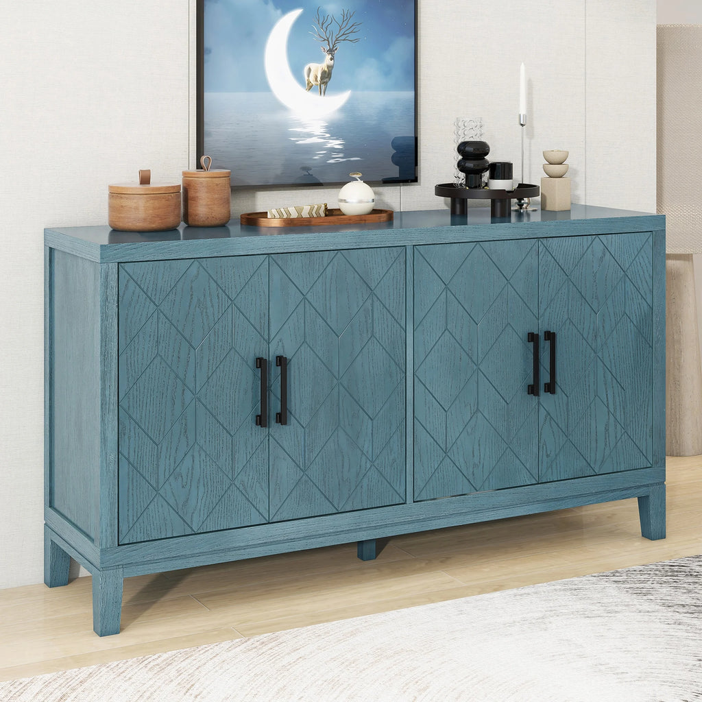 4-Door Retro Sideboard with Adjustable Shelves T8751