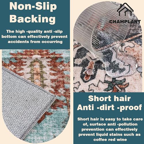6'x9' Washable Vintage Area Rug T922
