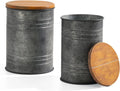 Grey Storage Ottoman and Nesting Table Set of 2 G272683