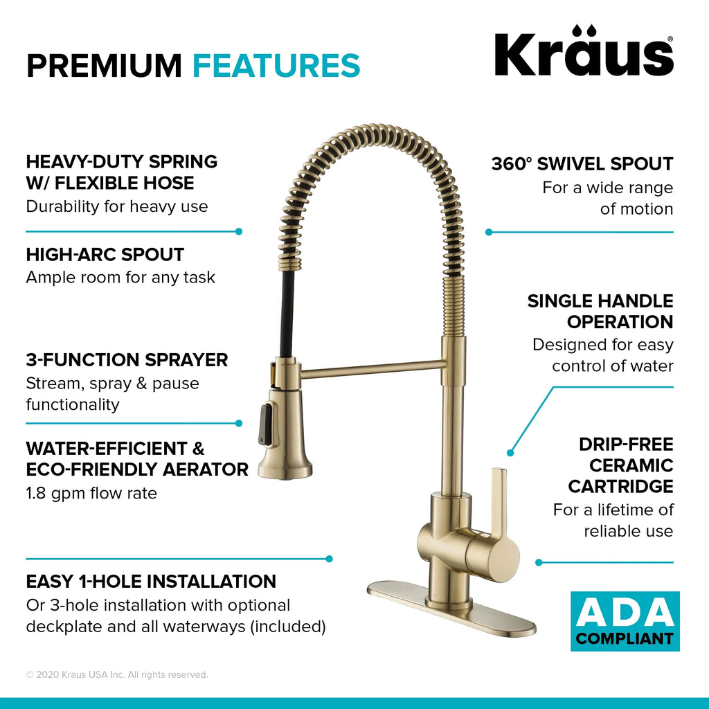 Kitchen Faucet and Water Filter Faucet Combo in Antique Champagne Bronze F3934