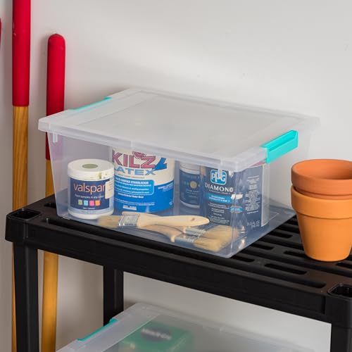 12 Qt. Clear Plastic Storage Bins with Lids, 4 Pack G4304