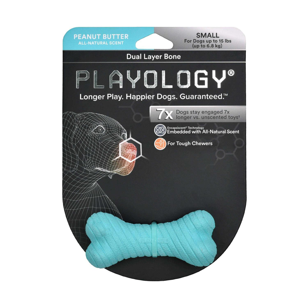 Dual Layer Bone Dog Toy Peanut Butter Small Z77472