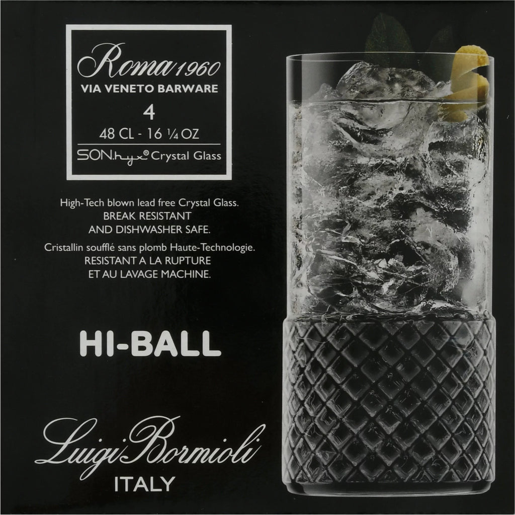 16.25 Oz Hi-Ball Drinking Glasses Set of 4 C427