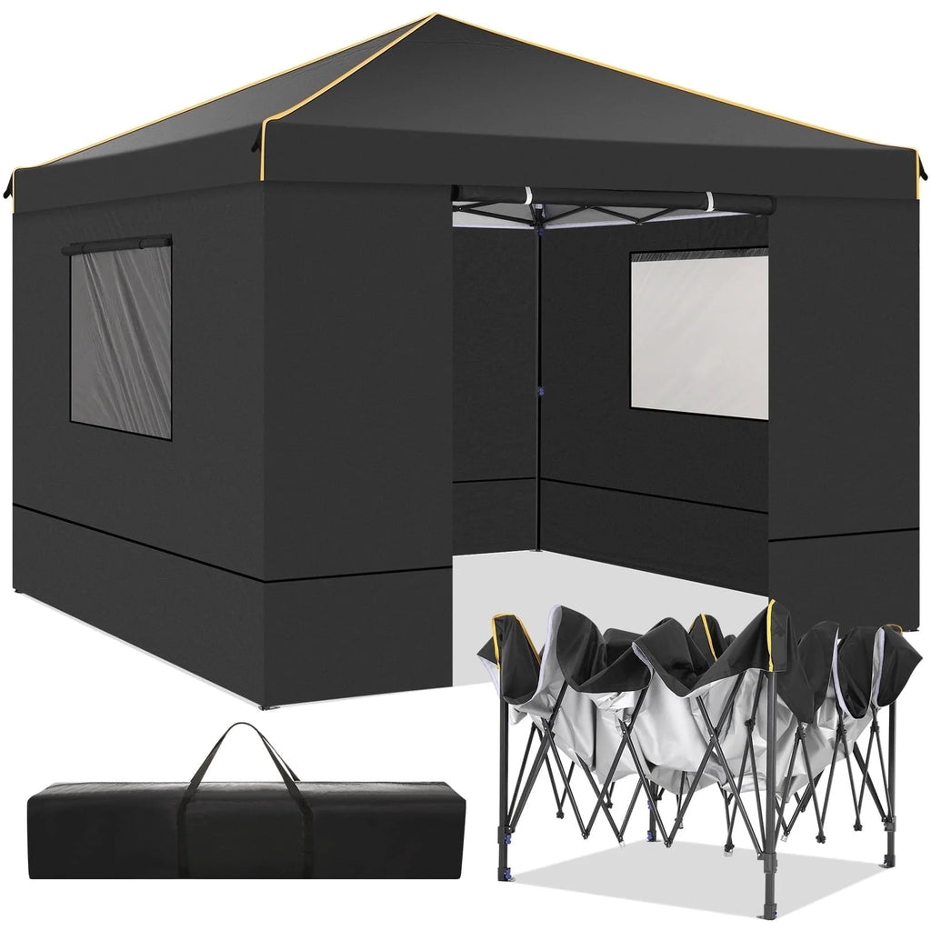 10' x 10' Pop up Canopy with 4 Removable Sidewalls and Carry Bag A5405