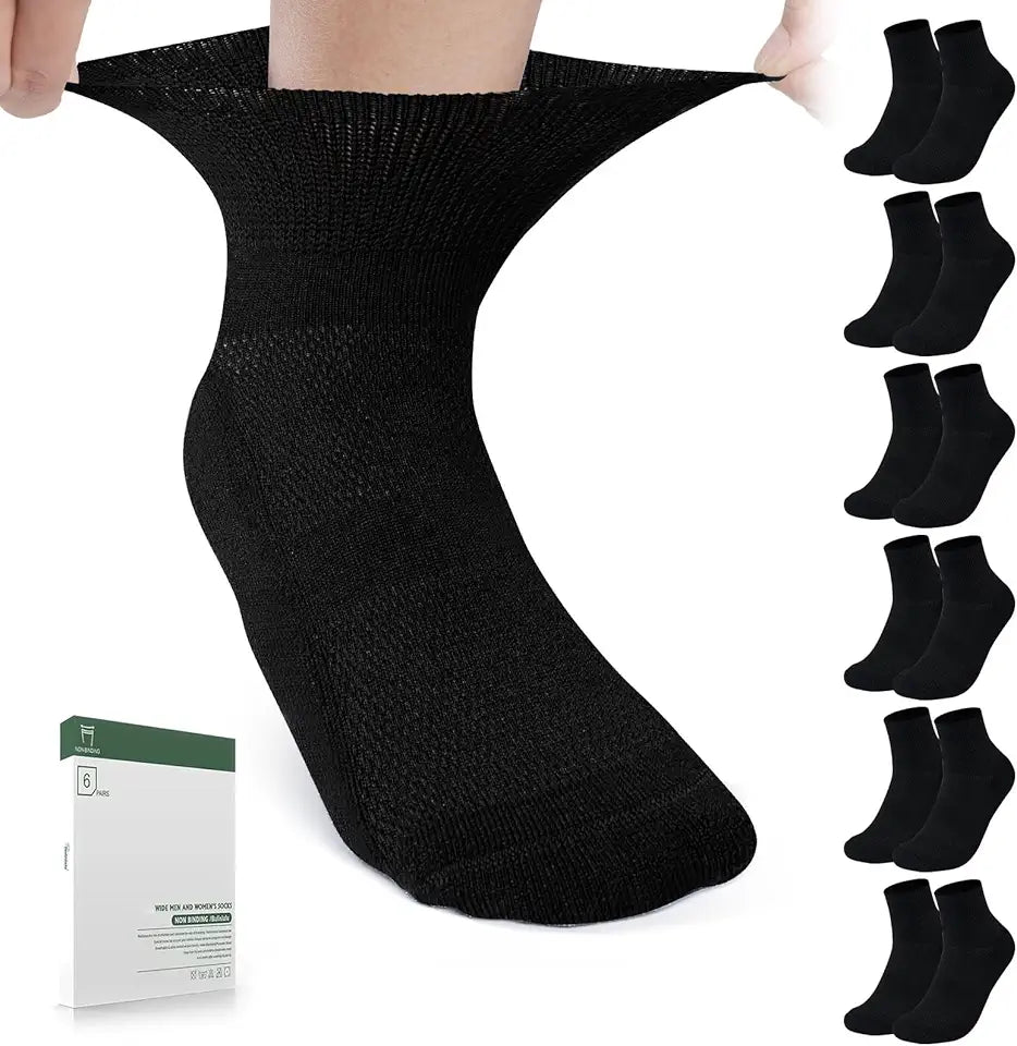 Bamboo Viscose Non Binding Ankle Socks 6 Pairs L17402