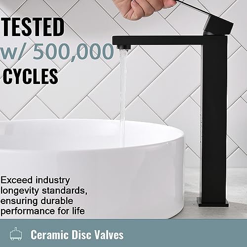 Brushed Nickel Tall Vessel Sink Faucet with Pop-up Drain G62781