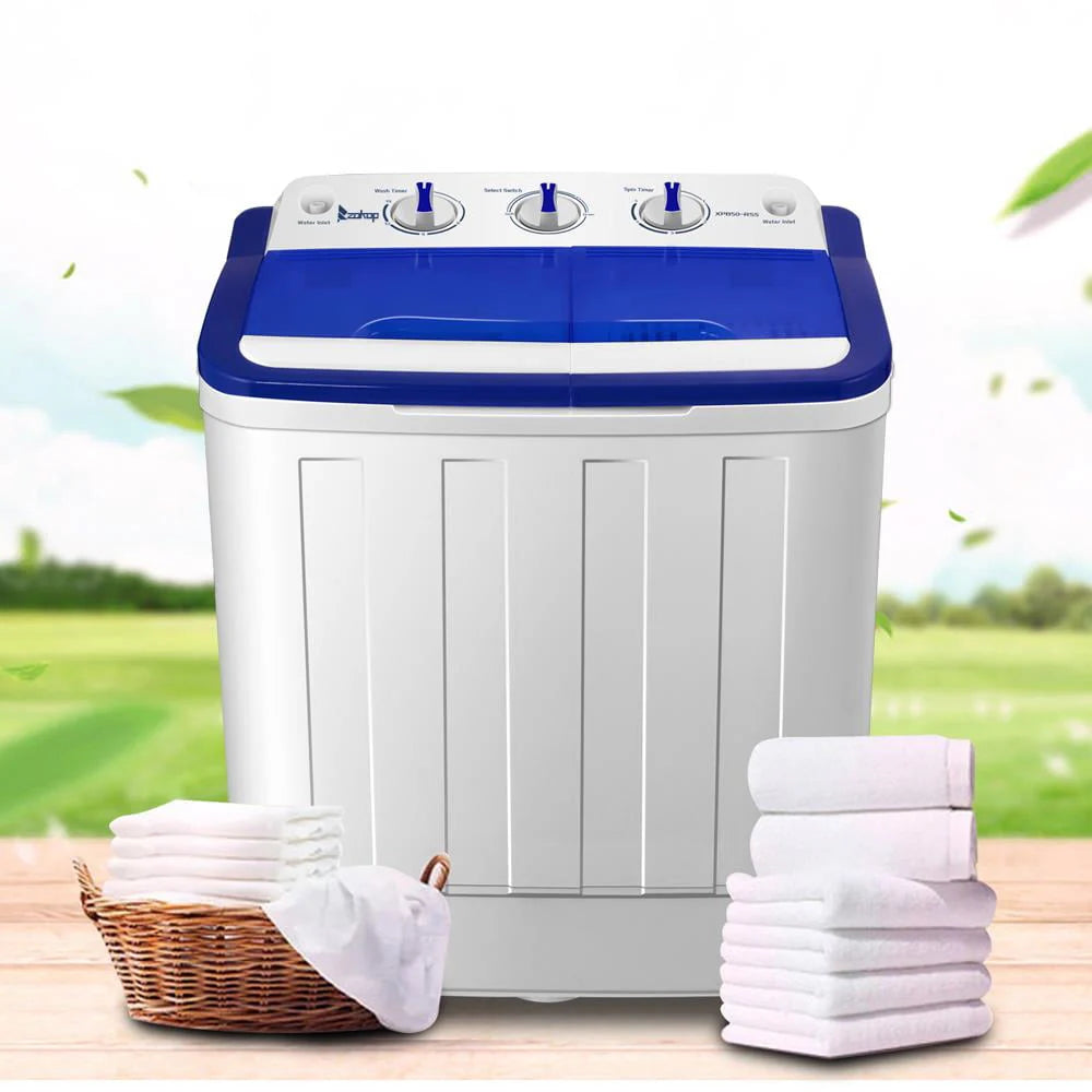 Portable Twin Tub 16.6lbs Washer & Dryer, White N129