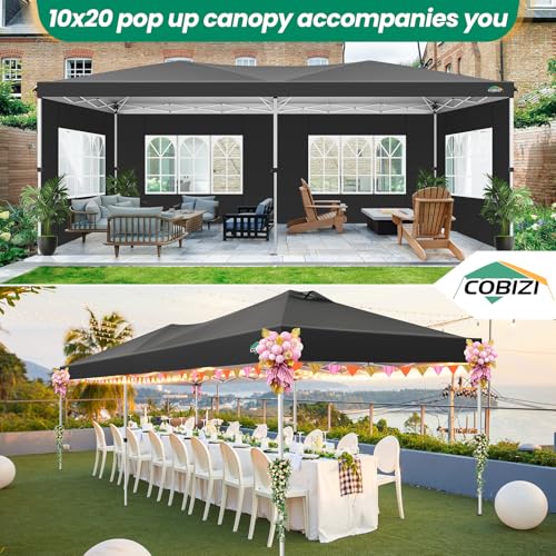 10x20 Pop Up Canopy Tent with 6 Sidewalls White D676029