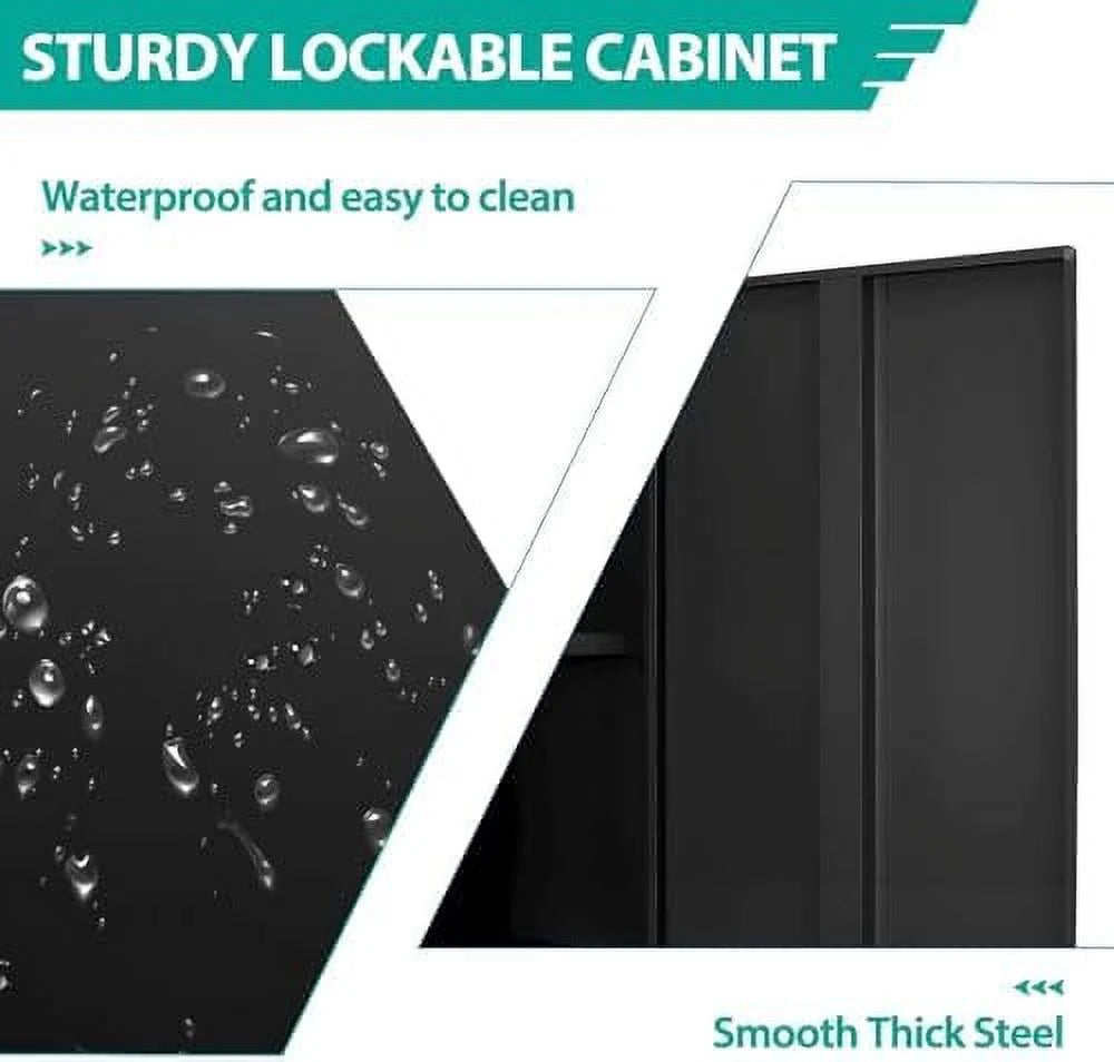 Locking Steel Cabinet with Doors and Shelves C8130