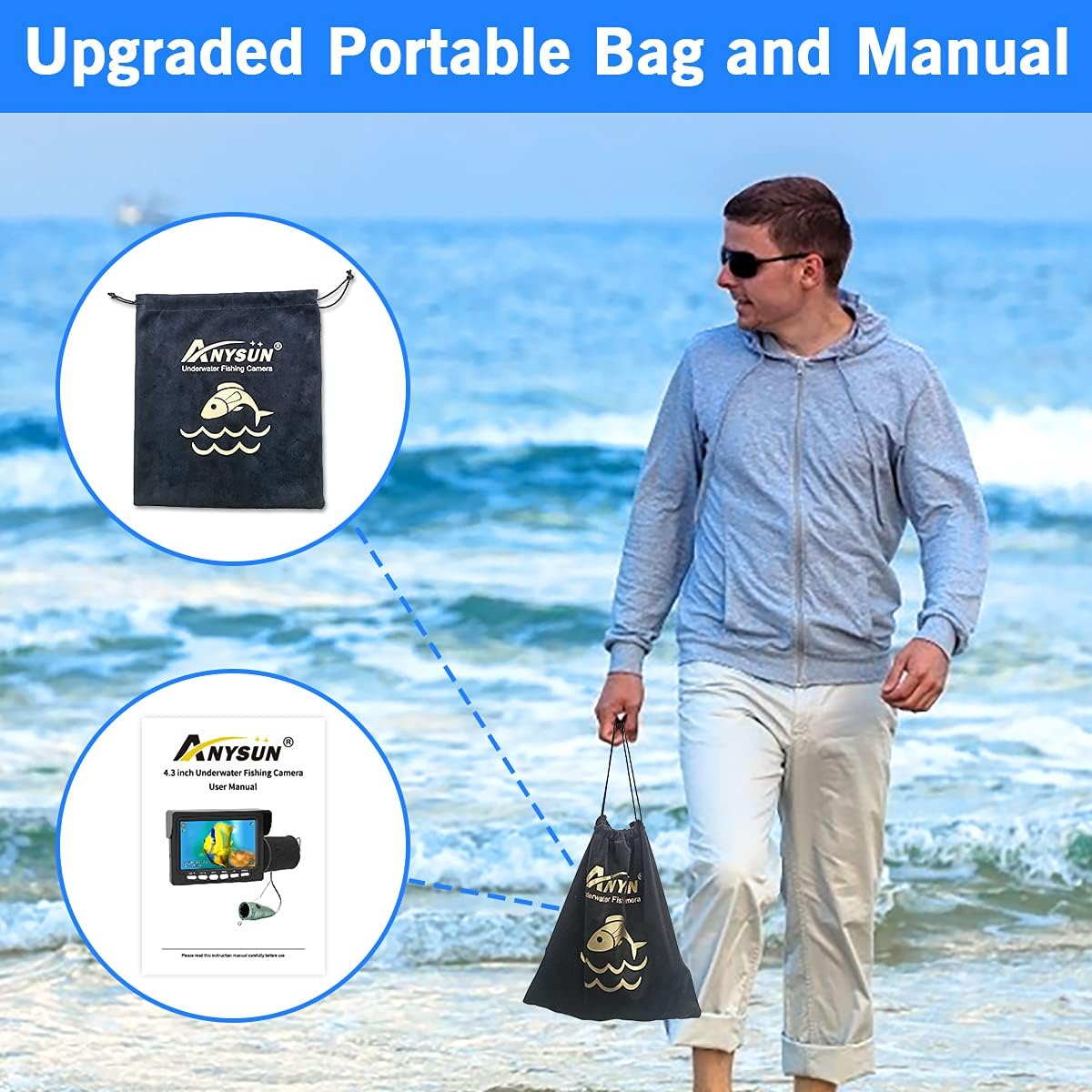 4.3 Inch IP68 Waterproof Underwater Ice Fishing Camera R722