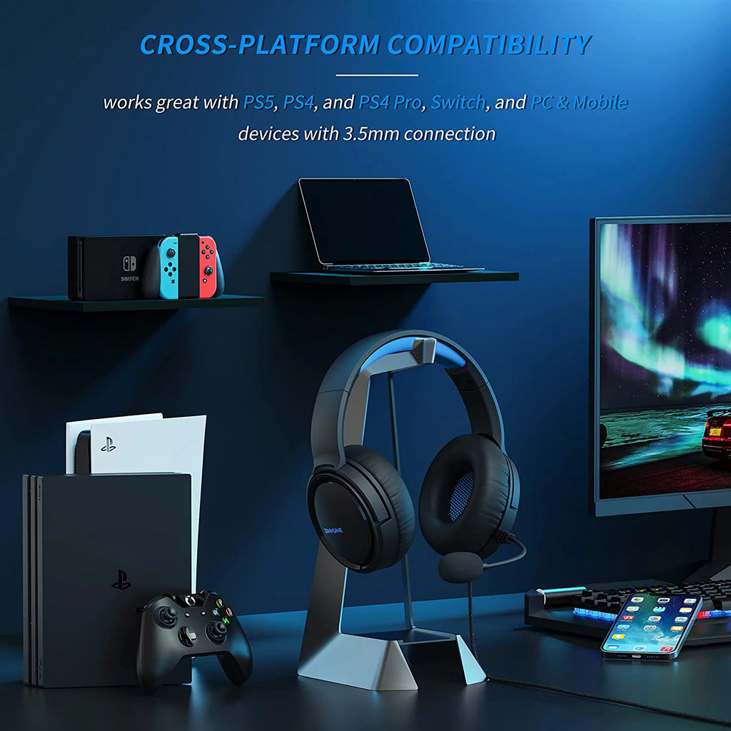 Blue Wired Headset with Mic F61704