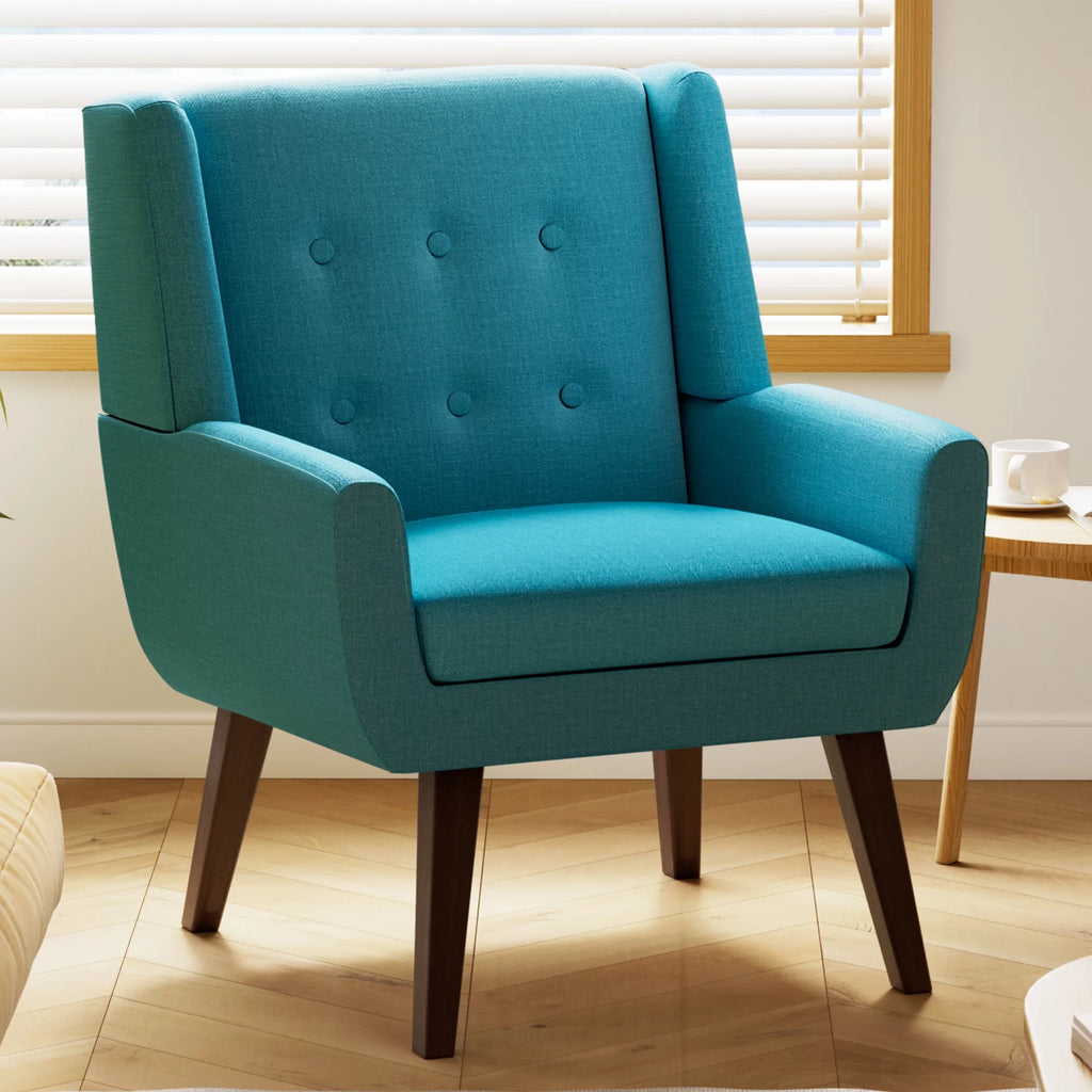 Beige Button-Tufted Upholstered Accent Chair H93854