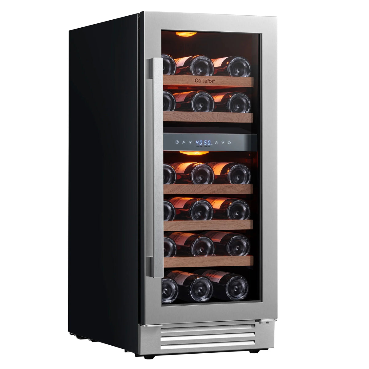 15 inch 28 Bottle Dual Zone Stainless Steel Wine Cooler Y19498