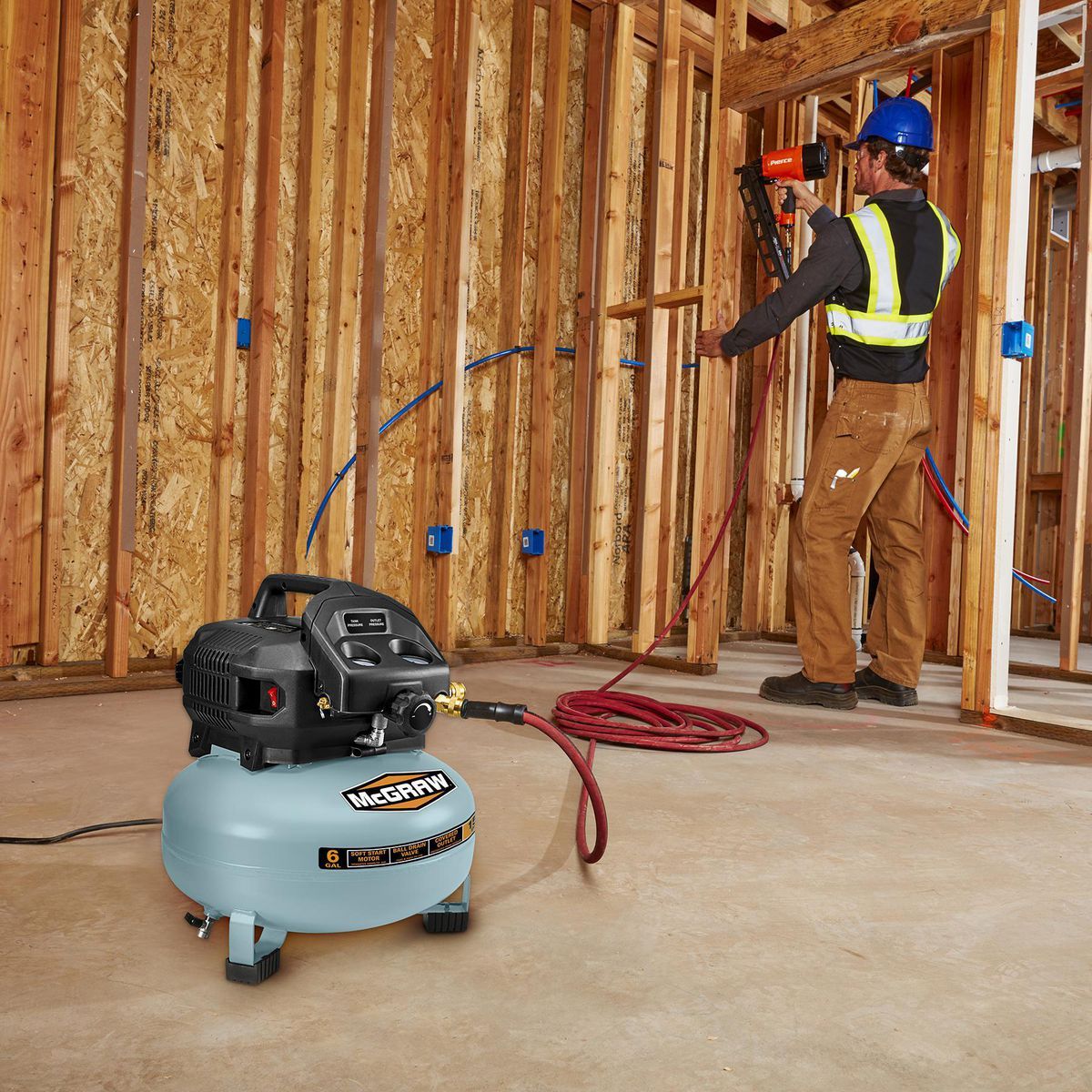 6 Gallon 150 PSI Oil-Free Pancake Air Compressor L527948