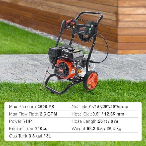 Gas Powered Pressure Washer 3400 PSI 2.6 GPM K2801