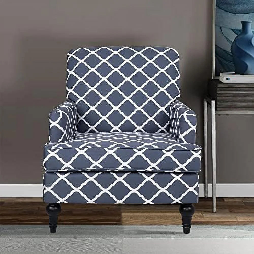 Accent Chair Single Sofa Recliner Chair Birch Legs Blue Y739
