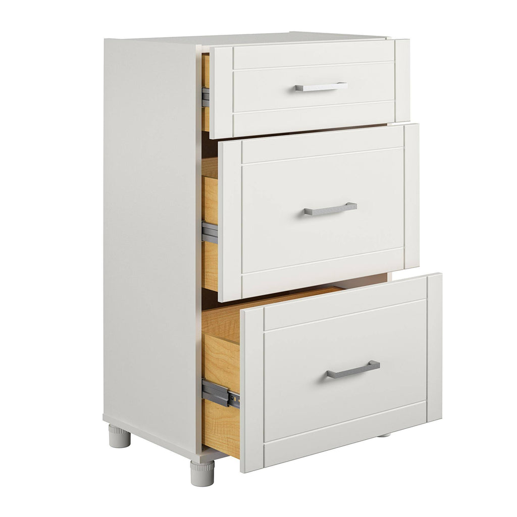 3 Drawer White Base Cabinet Z97411