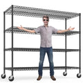 75.6" H Adjustable Metal Wire Shelving Unit with Wheels C992