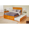 Twin Bed with Flat Panel Footboard and Trundle O841783