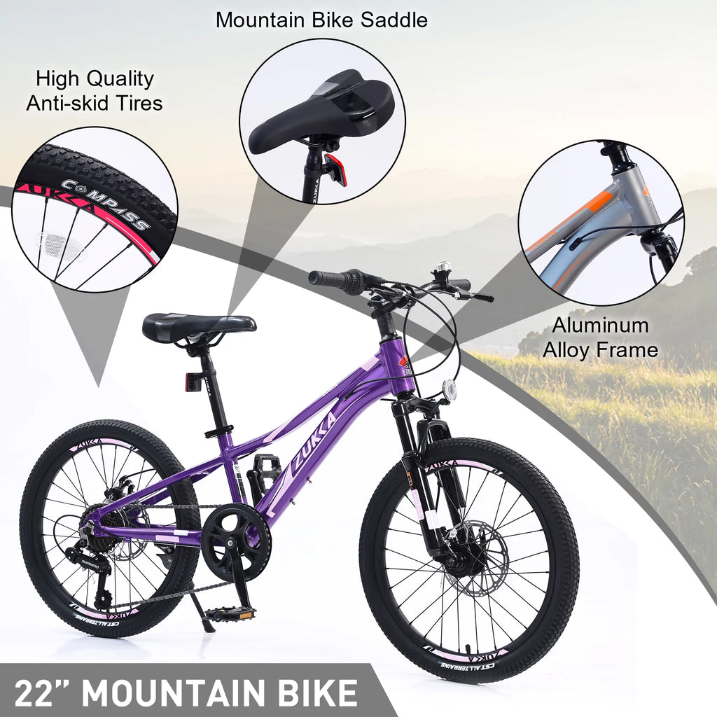 20 Mountain Bike 7 Speed Aluminum Frame Bicycle in Blue U36758