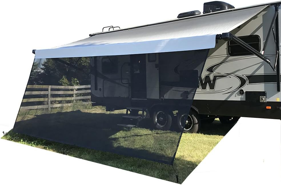 9' x 11' 3 Black Mesh RV Awning Sun Shade B497