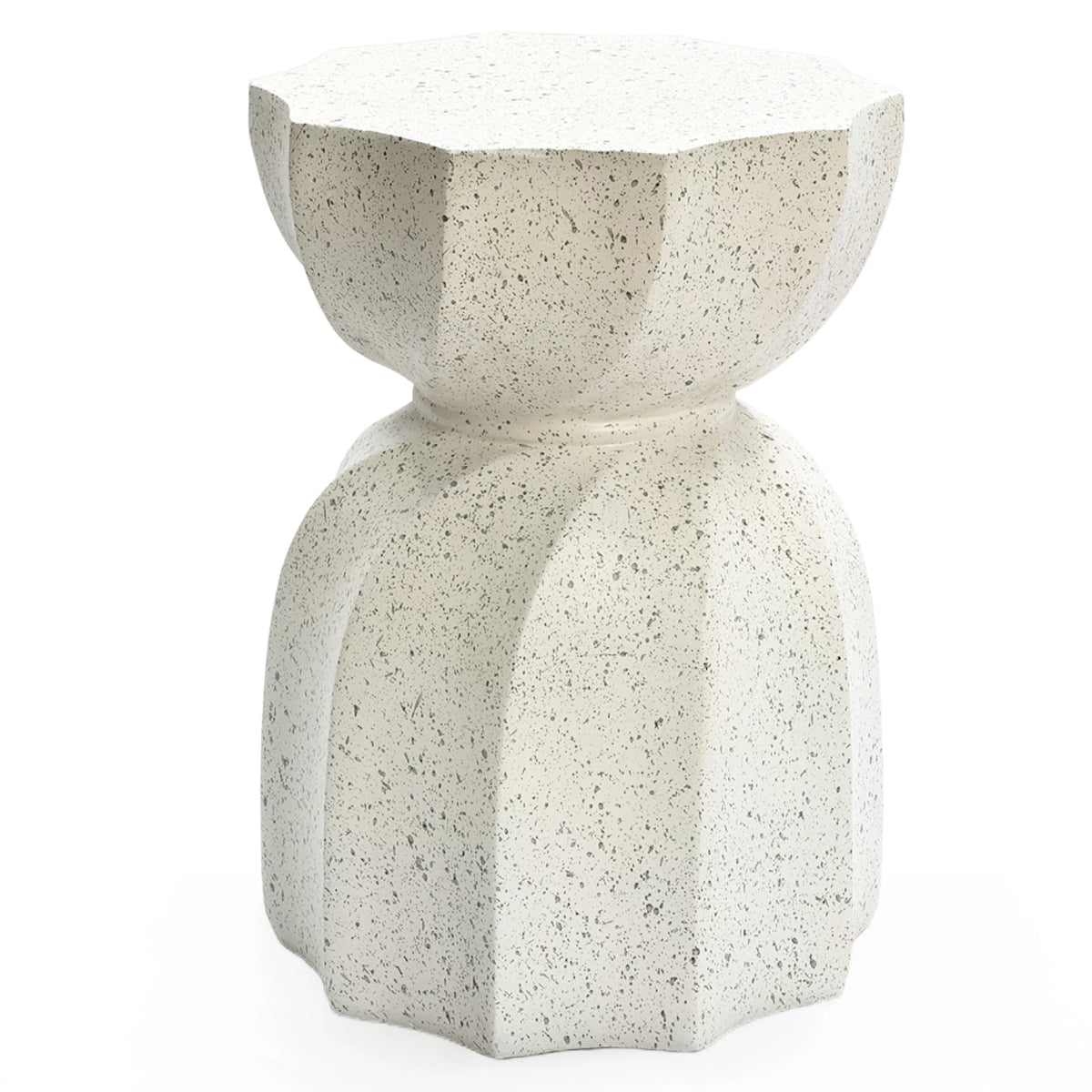 Off White Gray Cement Indoor Outdoor Side and End Table Z6028