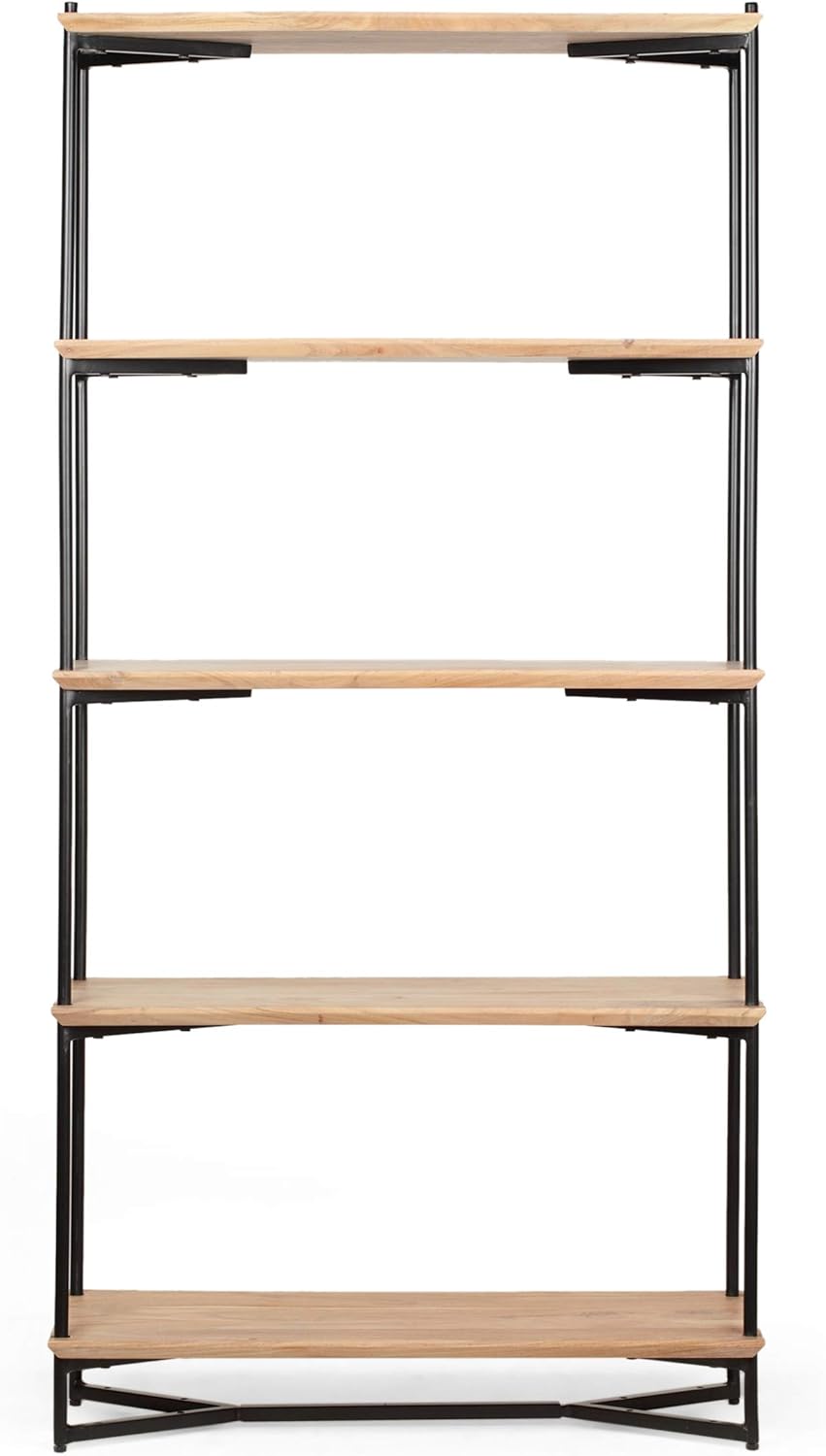 5 Shelf Acacia Wood Etagere Bookcase X811173