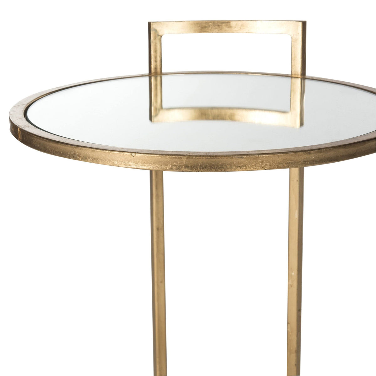 Round Gold Leaf End Table U7057