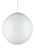 White One Light Hanging Globe Pendant J922634