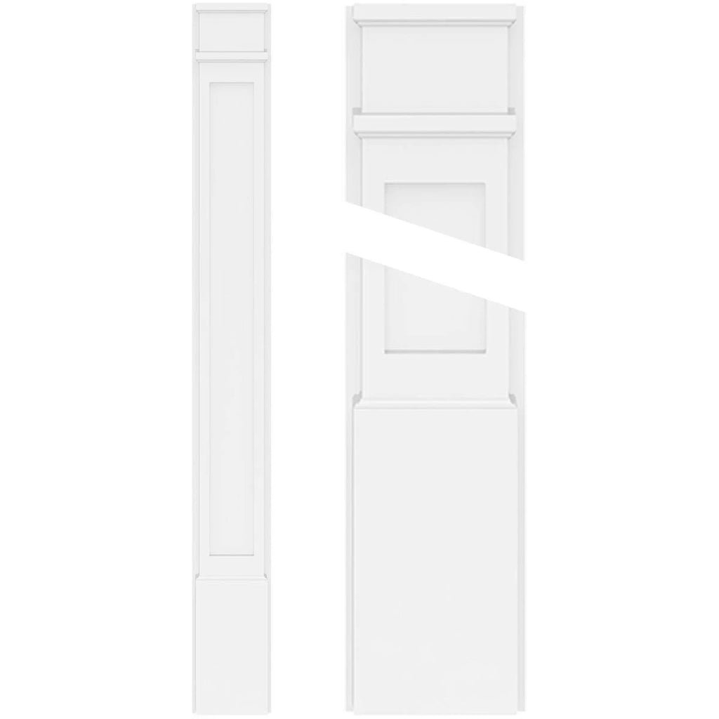 Flat Panel PVC Pilaster with Decorative Capital & Base (Pair) W410
