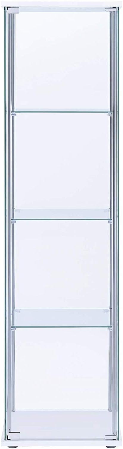 White 4-Shelf Curio Cabinet A346736