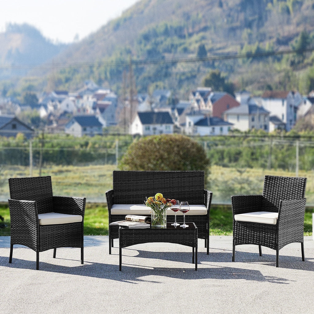 Black Beige Bistro Set Q663