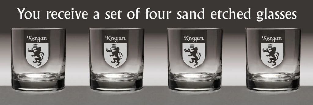 Set of 4 Etched Tumbler Glasses X2621