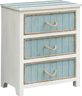 Blueish Grey and White 3 Drawer Accent Chest I512