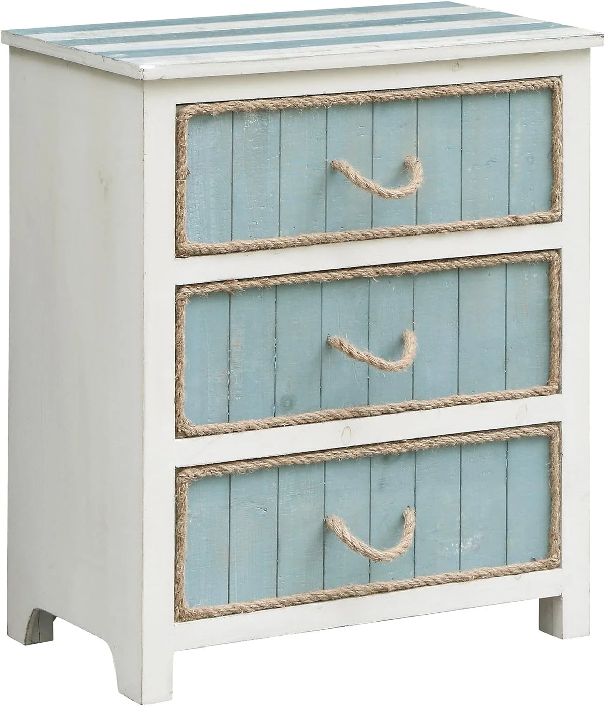 Blueish Grey and White 3 Drawer Accent Chest I512