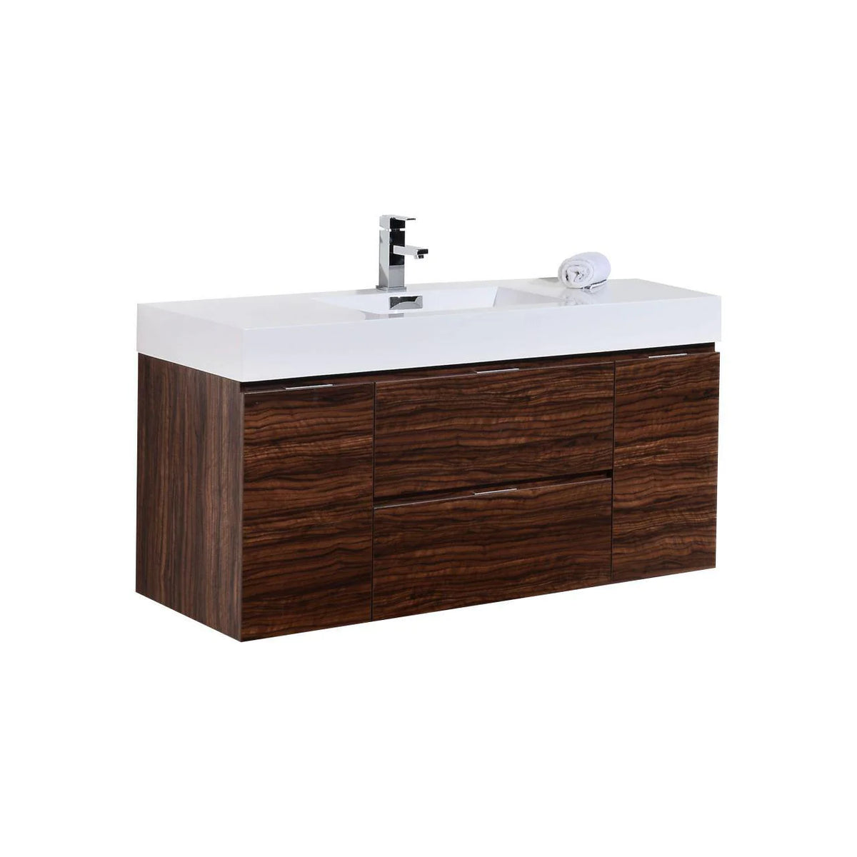 48 in. Wall Mount Walnut Bathroom Vanity W631